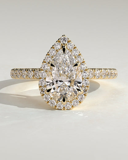Round Halo, Pave & Split Shank Engagement Ring – 1.93 CT Lab Grown Diamond