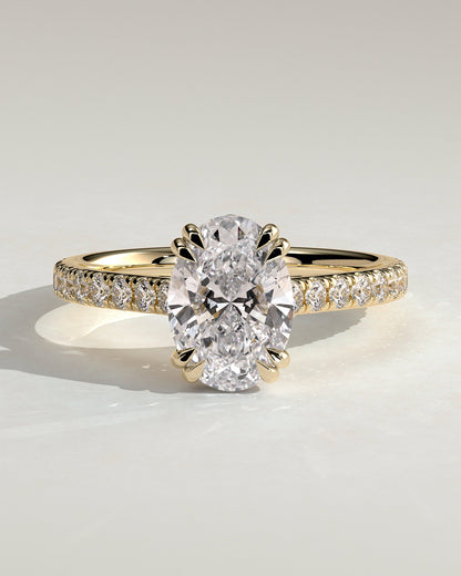 Round Halo, Pave & Split Shank Engagement Ring – 1.93 CT Lab Grown Diamond
