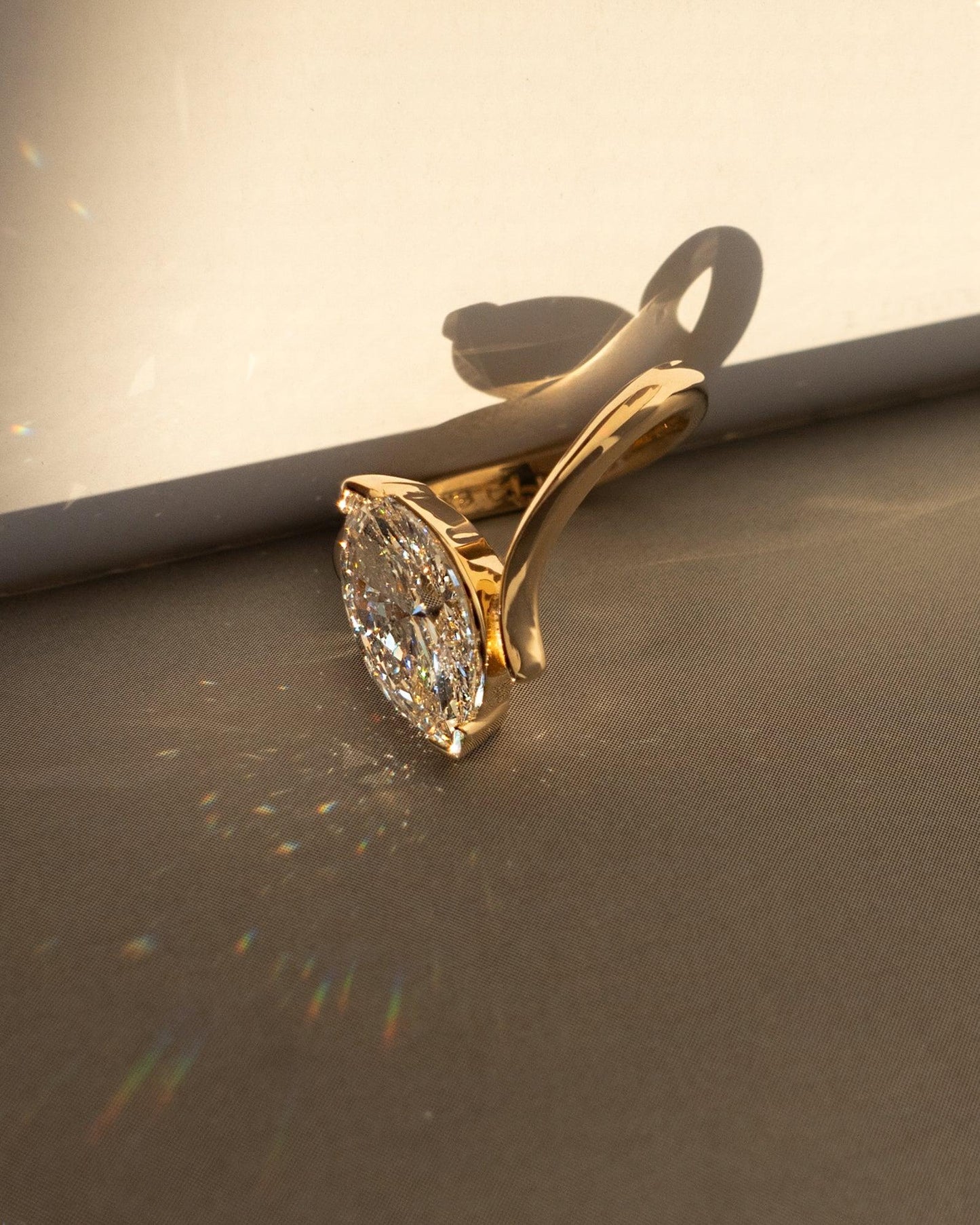 2 CT Marquise Unique Swirl Solitaire Lab Grown Engagement Ring