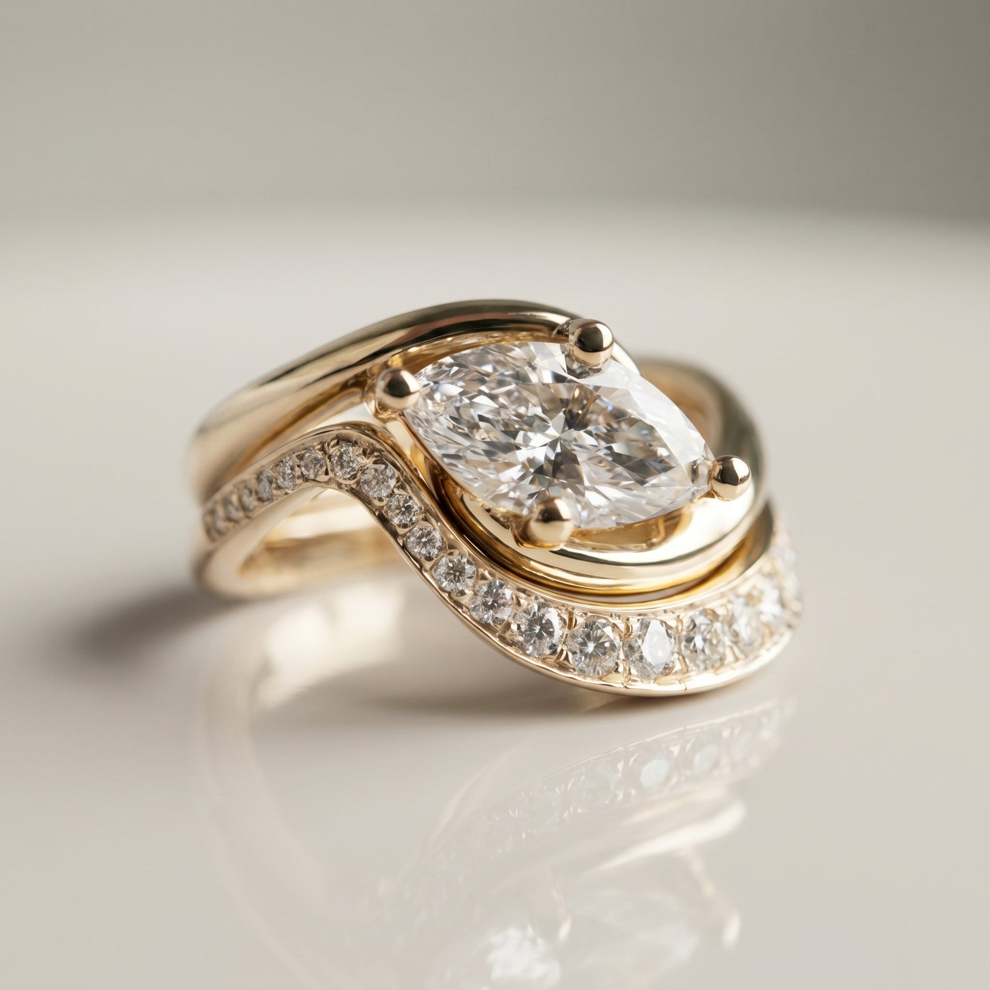 1.0 CT Round Solitaire Moissanite Diamond Bridal Ring Set