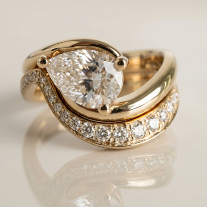 1.0 CT Round Solitaire Moissanite Diamond Bridal Ring Set
