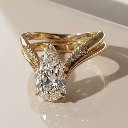 1.0 CT Round Solitaire Moissanite Diamond Bridal Ring Set