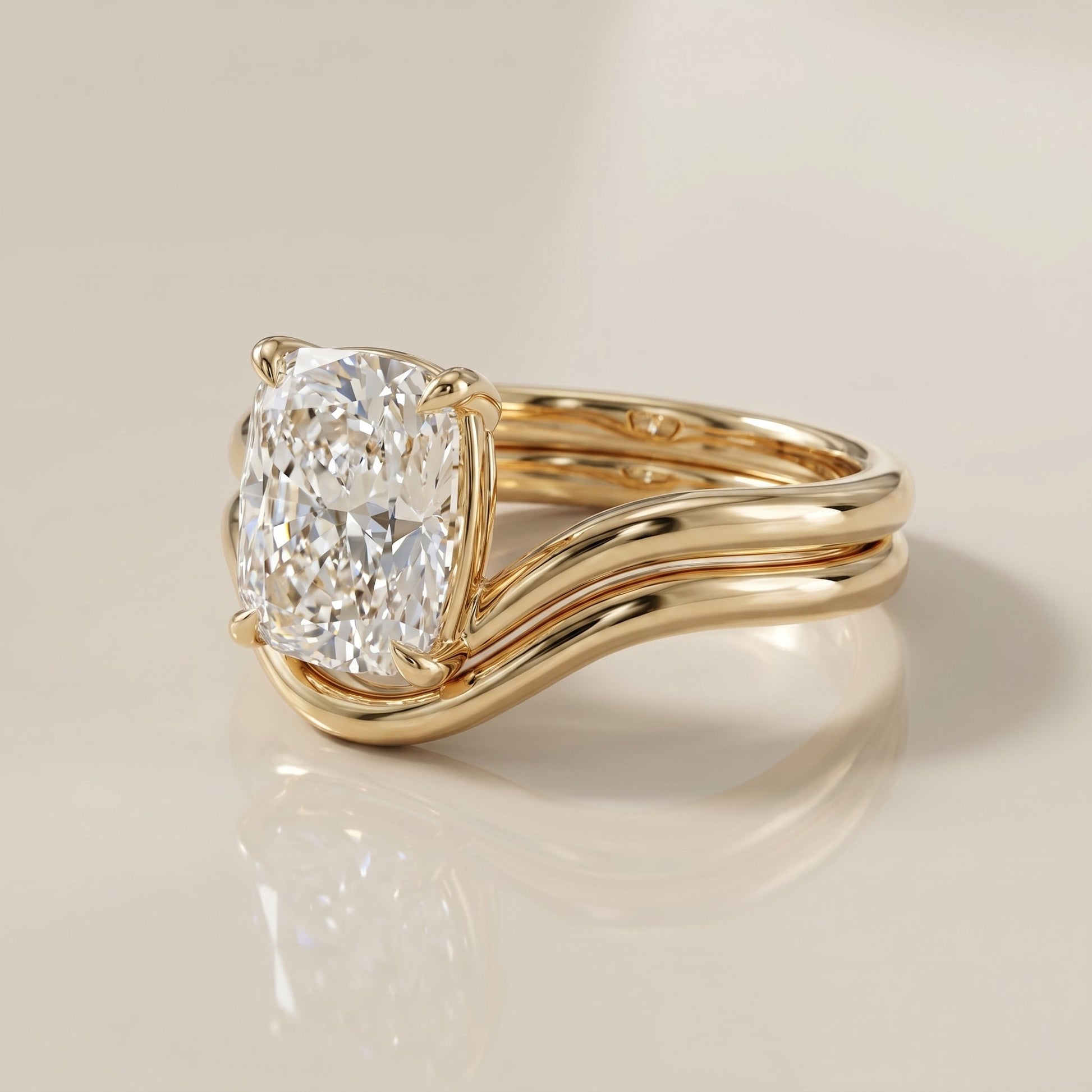 1.0 CT Round Solitaire Moissanite Diamond Bridal Ring Set