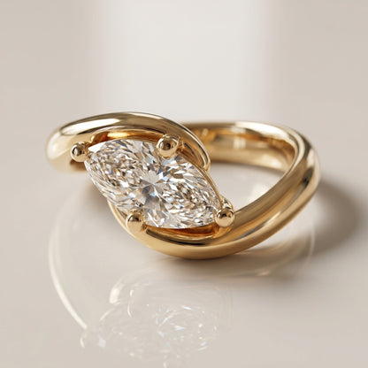 Oval Solitaire Engagement Ring – 2 CT Moissanite Diamond
