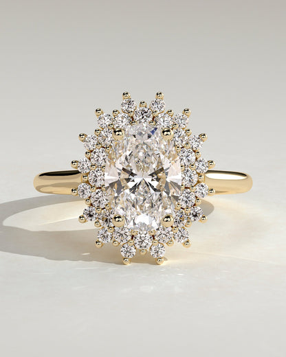 Round Halo, Pave & Split Shank Engagement Ring – 1.93 CT Lab Grown Diamond