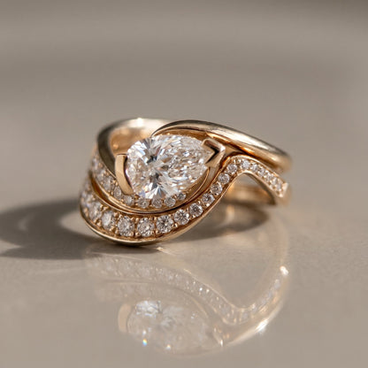 1.0 CT Round Solitaire Moissanite Diamond Bridal Ring Set