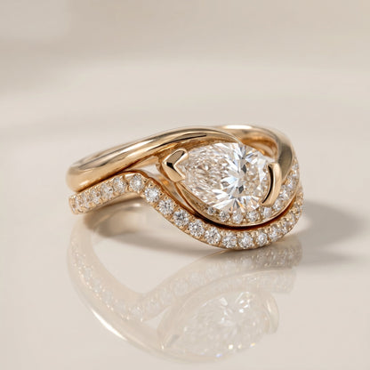 1.0 CT Round Solitaire Moissanite Diamond Bridal Ring Set