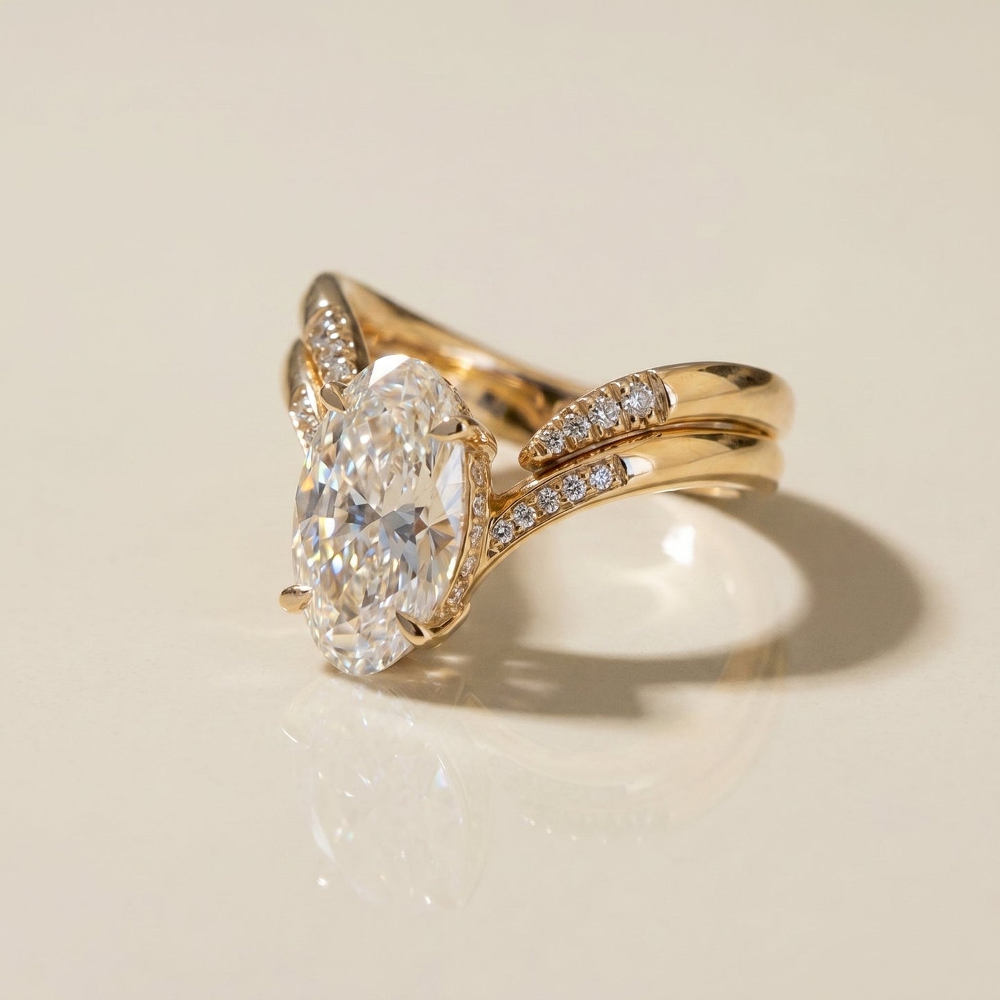 1.0 CT Round Solitaire Moissanite Diamond Bridal Ring Set