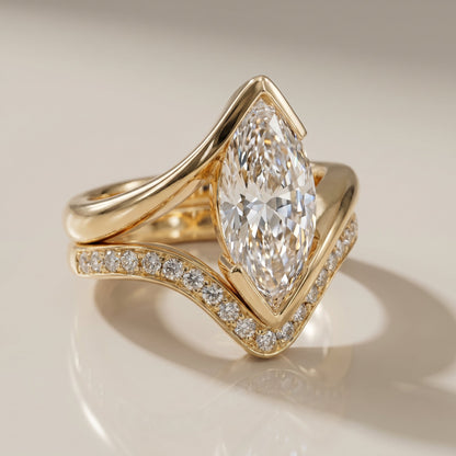 1.0 CT Round Solitaire Moissanite Diamond Bridal Ring Set
