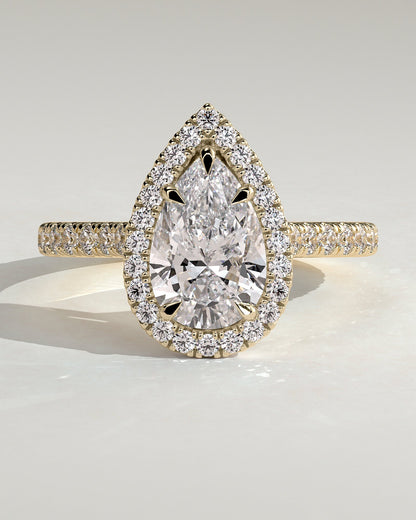 Round Halo, Pave & Split Shank Engagement Ring – 1.93 CT Lab Grown Diamond
