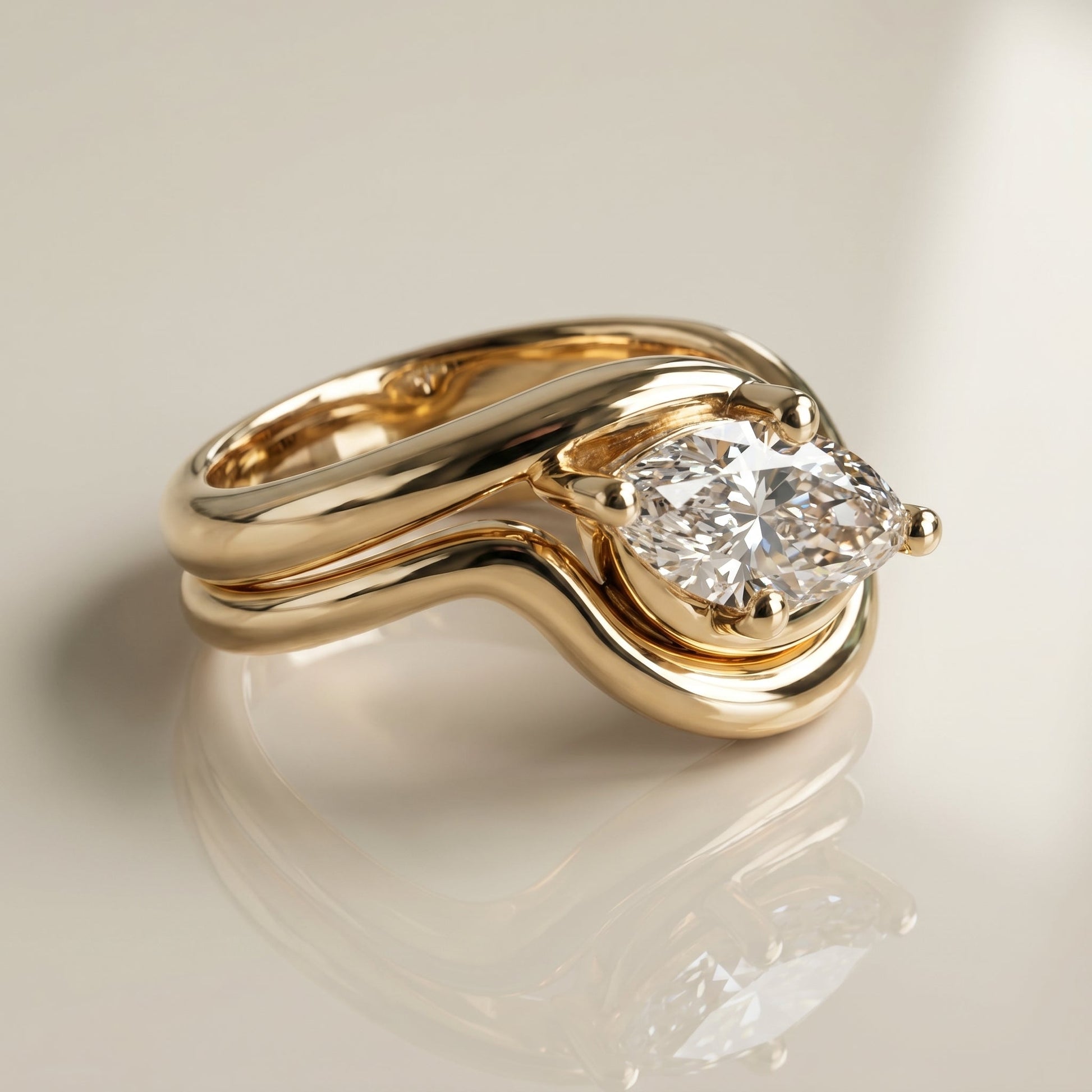 1.0 CT Round Solitaire Moissanite Diamond Bridal Ring Set