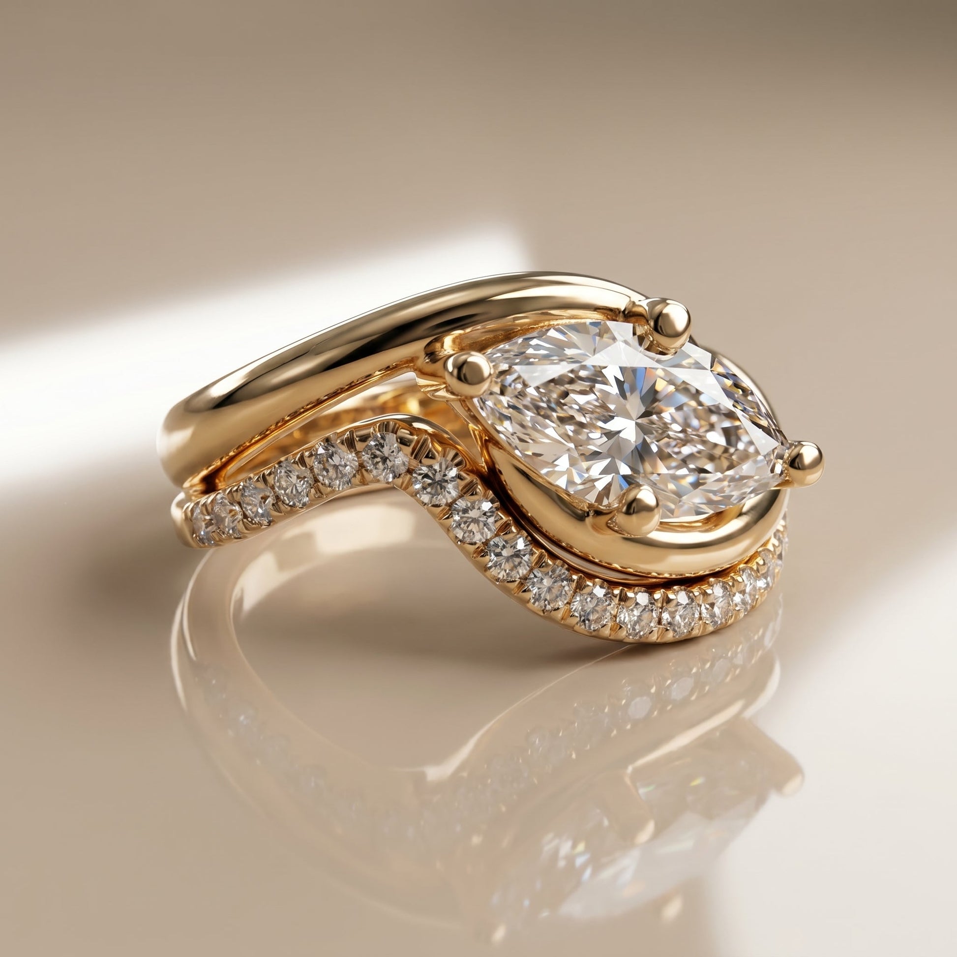 1.0 CT Round Solitaire Moissanite Diamond Bridal Ring Set