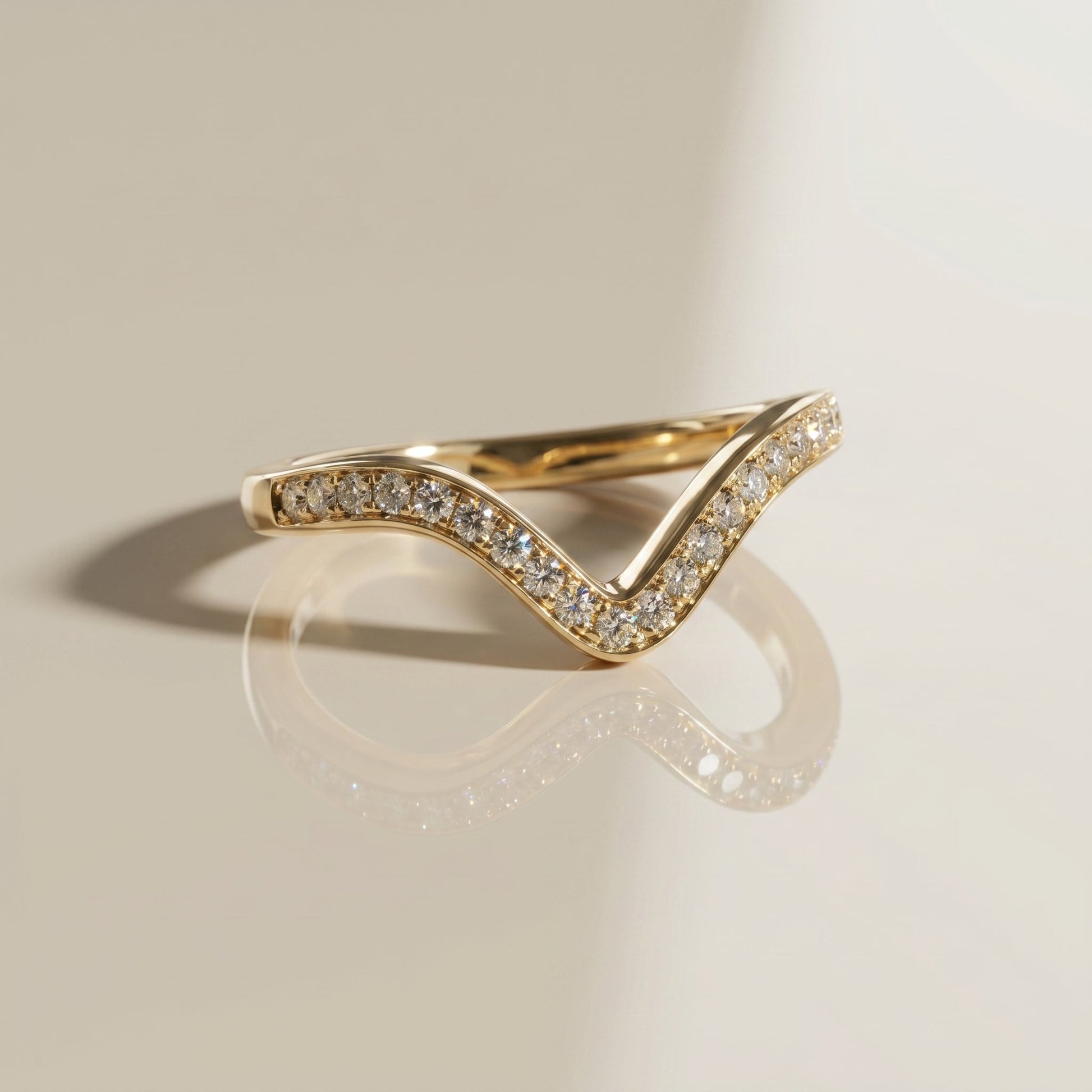0.13 TCW Round Twisted Moissanite Wedding Band