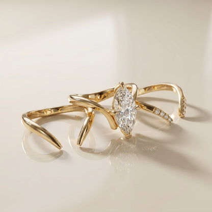 1.0 CT Round Solitaire Moissanite Diamond Bridal Ring Set