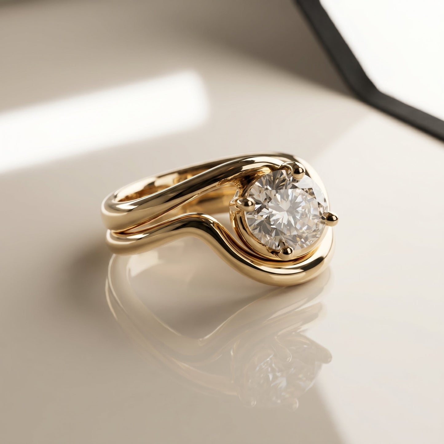 1.0 CT Round Solitaire Moissanite Diamond Bridal Ring Set
