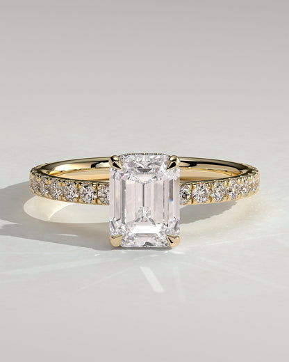 Round Halo, Pave & Split Shank Engagement Ring – 1.93 CT Lab Grown Diamond