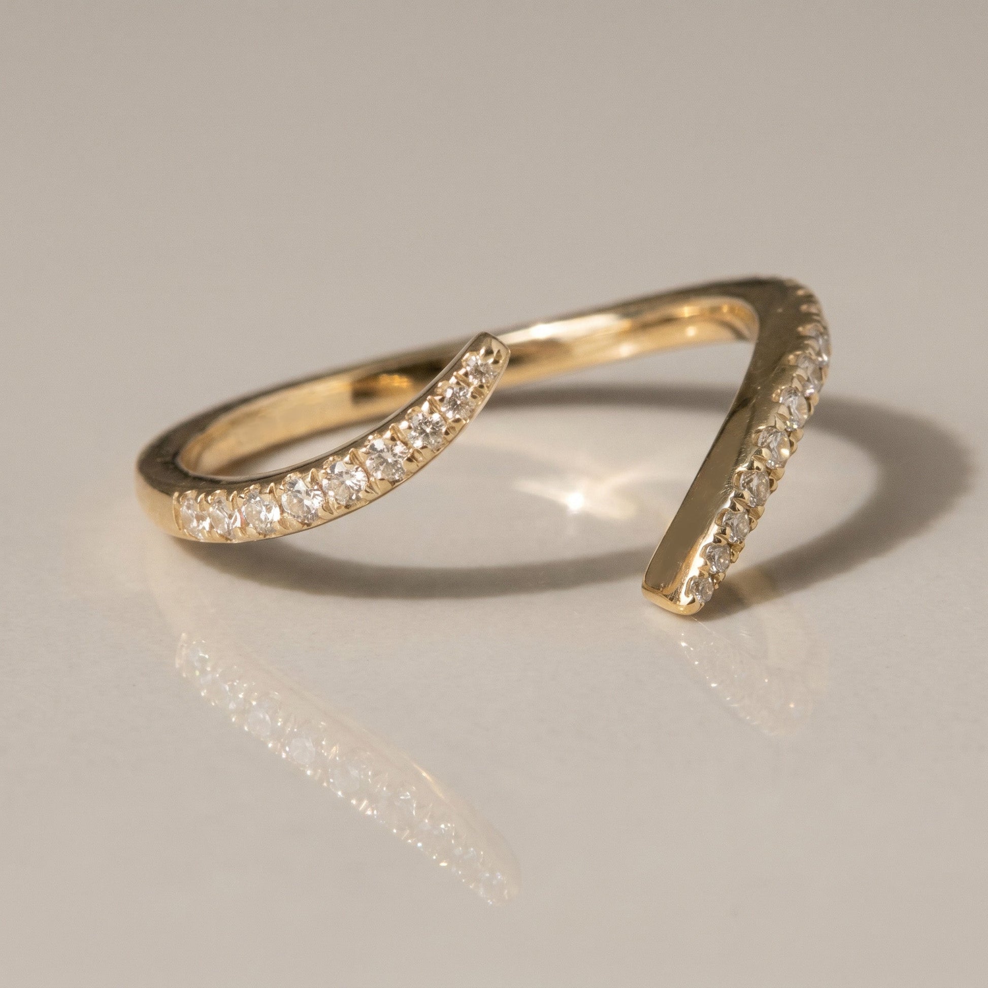 0.13 TCW Round Twisted Moissanite Wedding Band