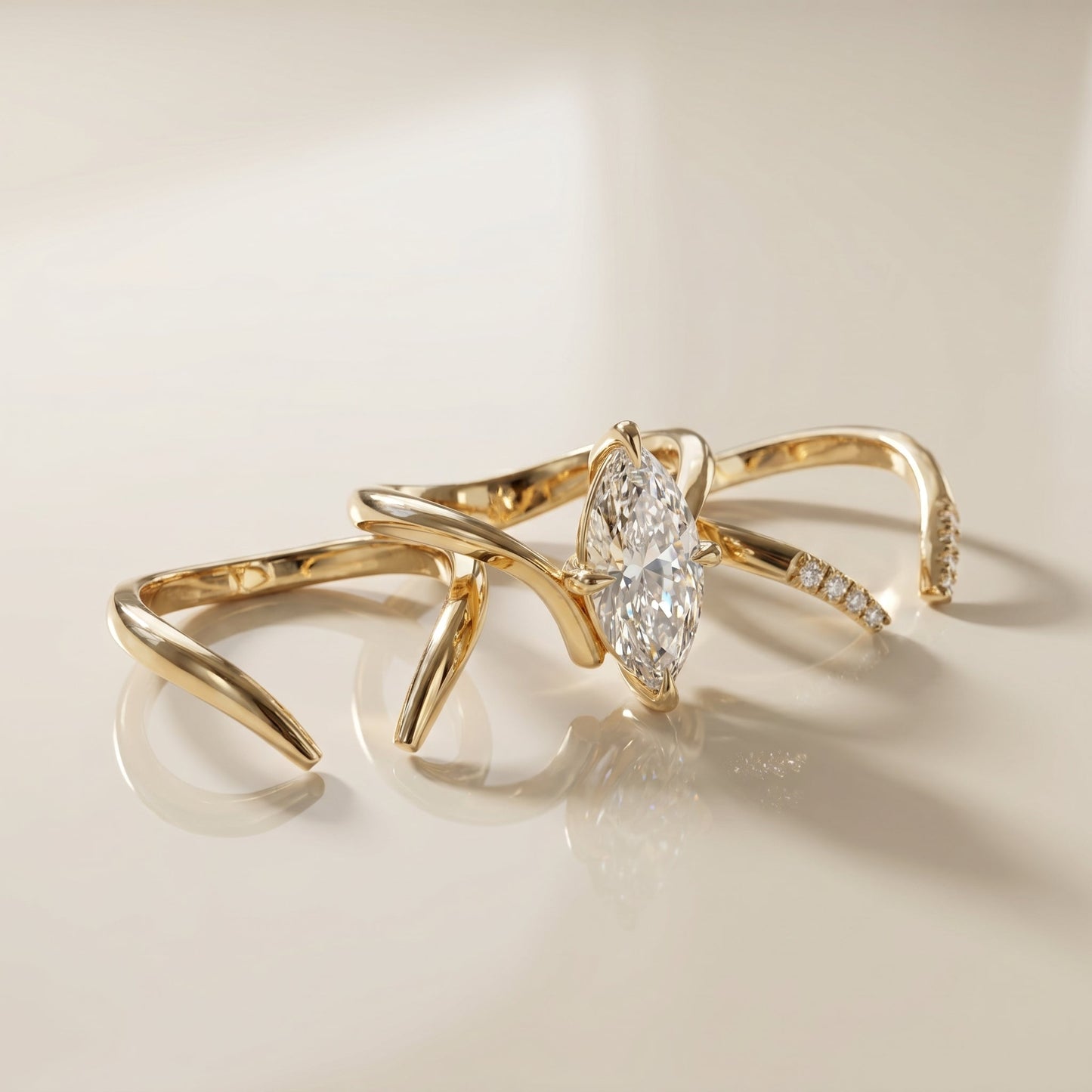 1.0 CT Round Solitaire Moissanite Diamond Bridal Ring Set