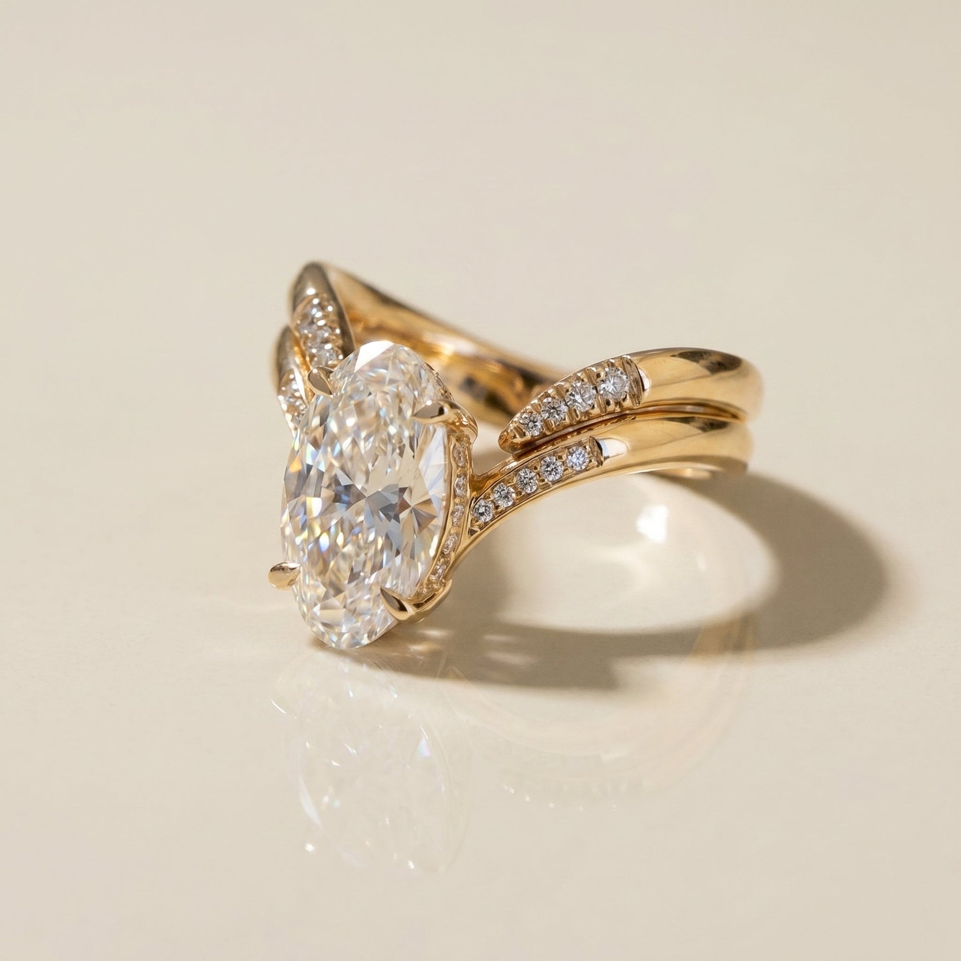 1.0 CT Round Solitaire Moissanite Diamond Bridal Ring Set
