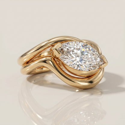 1.0 CT Round Solitaire Moissanite Diamond Bridal Ring Set