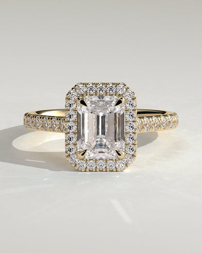 Round Halo, Pave & Split Shank Engagement Ring – 1.93 CT Lab Grown Diamond