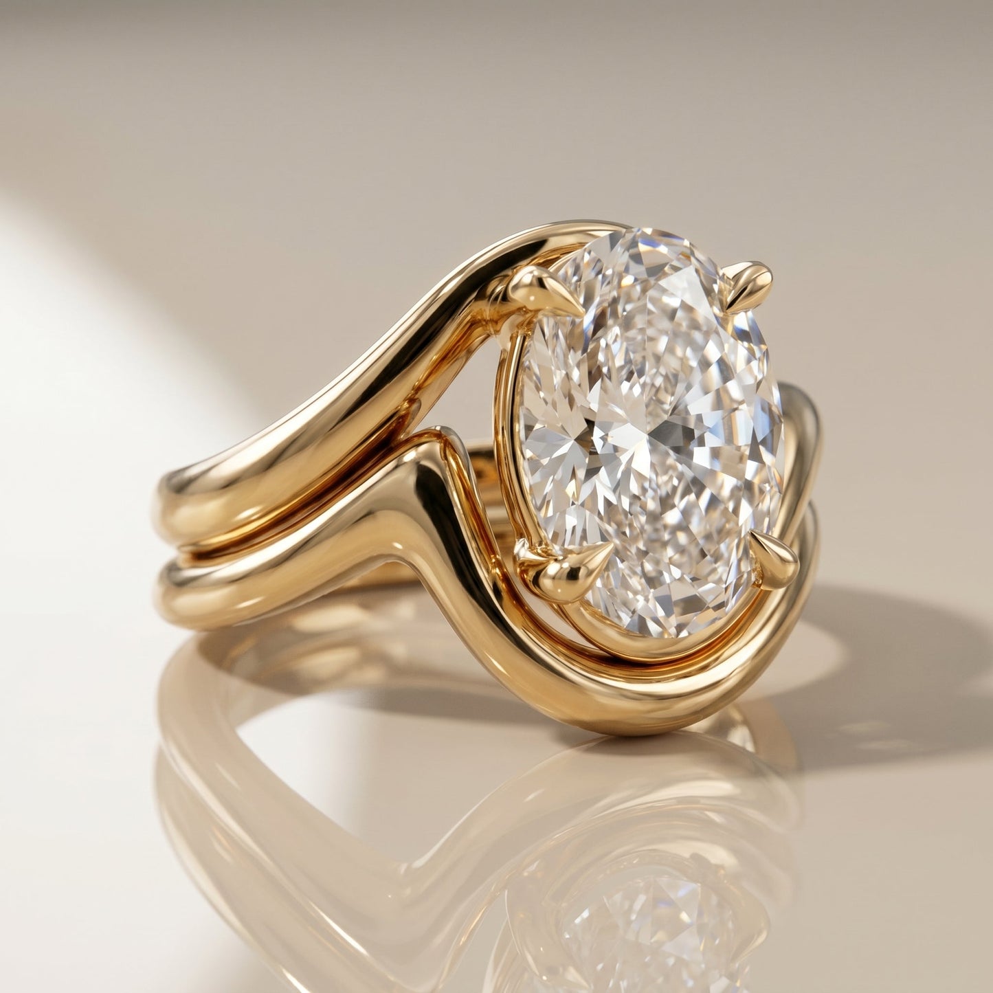 1.0 CT Round Solitaire Moissanite Diamond Bridal Ring Set
