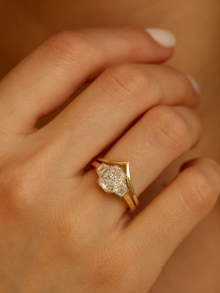 Marquise Cut Cluster Styled Lab Grown Diamond Engagement Ring