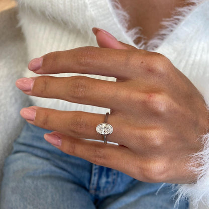 Stunning 1.0 CT Oval Moissanite Engagement Ring in Bezel Design 5