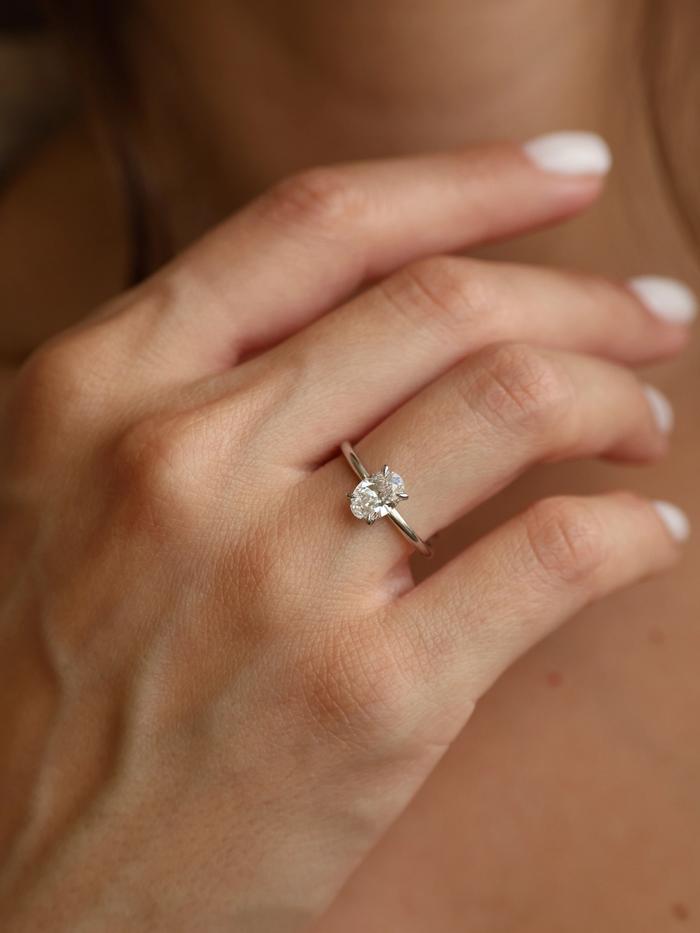 Marquise Cut Cluster Styled Lab Grown Diamond Engagement Ring