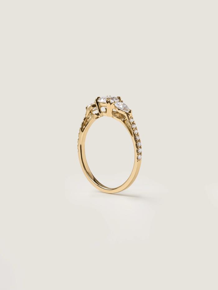 Marquise Cut Cluster Styled Lab Grown Diamond Engagement Ring
