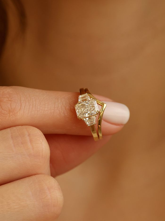 Marquise Cut Cluster Styled Lab Grown Diamond Engagement Ring