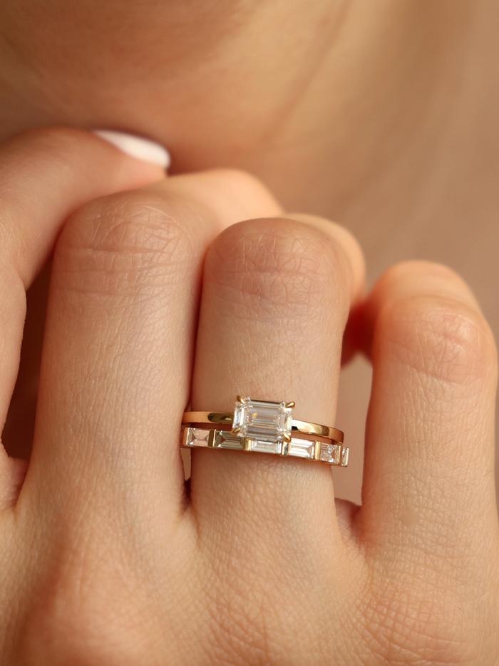 Marquise Cut Cluster Styled Lab Grown Diamond Engagement Ring