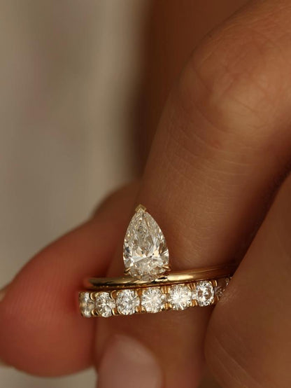 Marquise Cut Cluster Styled Lab Grown Wedding Band
