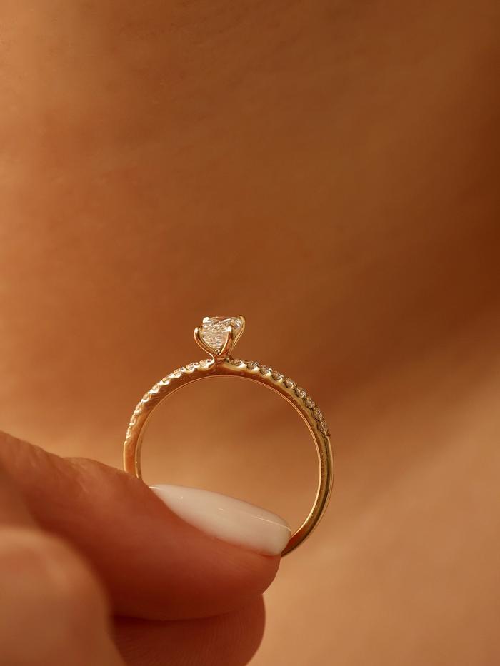 Marquise Cut Cluster Styled Lab Grown Diamond Engagement Ring