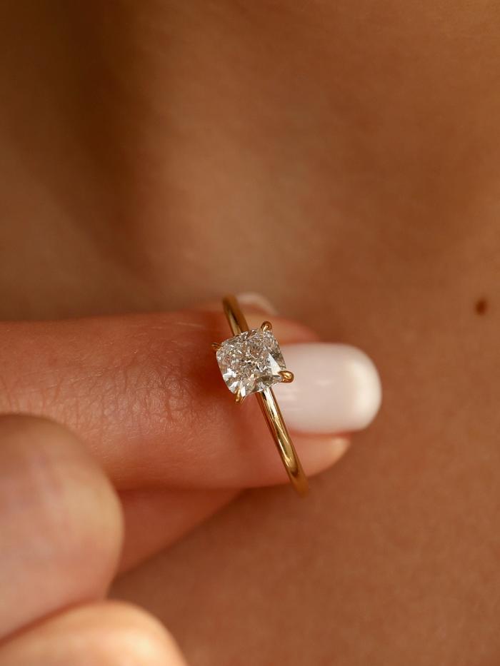 Marquise Cut Cluster Styled Lab Grown Diamond Engagement Ring