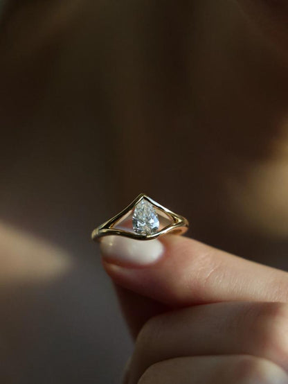 Marquise Cut Cluster Styled Lab Grown Diamond Engagement Ring