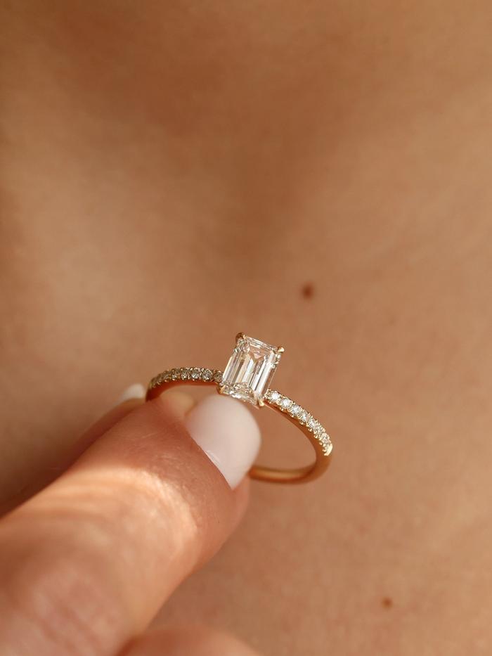 Marquise Cut Cluster Styled Lab Grown Diamond Engagement Ring
