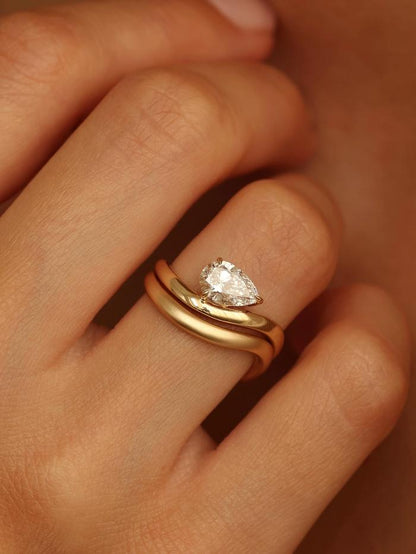 Marquise Cut Cluster Styled Lab Grown Wedding Band