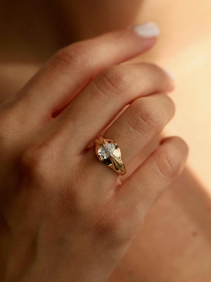 Marquise Cut Cluster Styled Lab Grown Diamond Engagement Ring