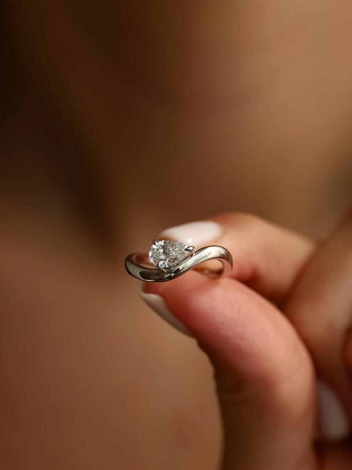 Marquise Cut Cluster Styled Lab Grown Diamond Engagement Ring