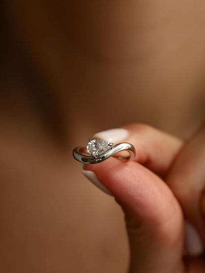 Marquise Cut Cluster Styled Lab Grown Diamond Engagement Ring