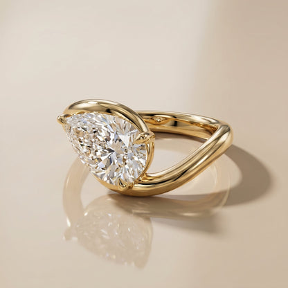 Oval Solitaire Engagement Ring – 2 CT Moissanite Diamond