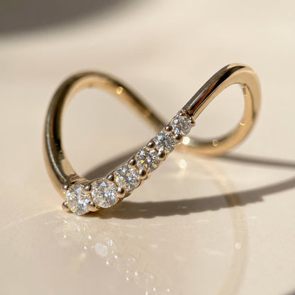 0.13 TCW Round Twisted Moissanite Wedding Band