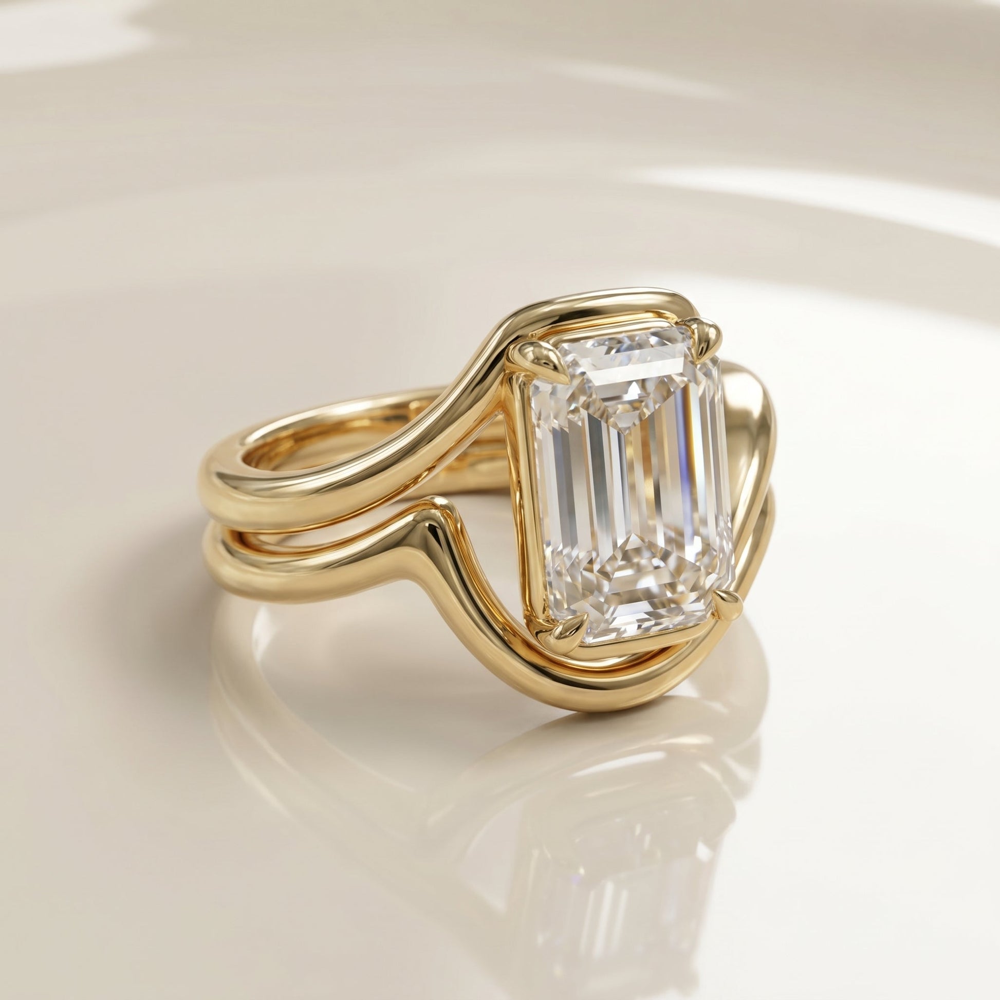 1.0 CT Round Solitaire Moissanite Diamond Bridal Ring Set