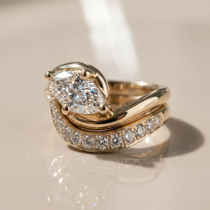 1.0 CT Round Solitaire Moissanite Diamond Bridal Ring Set