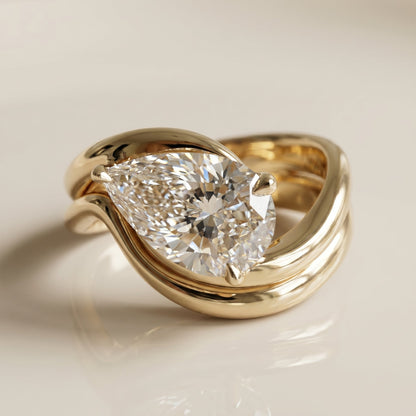 1.0 CT Round Solitaire Moissanite Diamond Bridal Ring Set