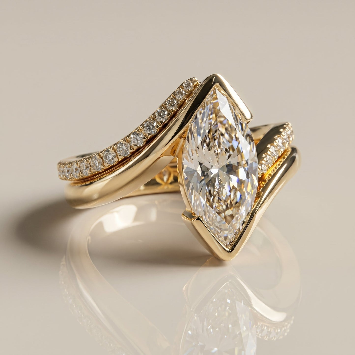 1.0 CT Round Solitaire Moissanite Diamond Bridal Ring Set