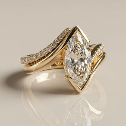 1.0 CT Round Solitaire Moissanite Diamond Bridal Ring Set