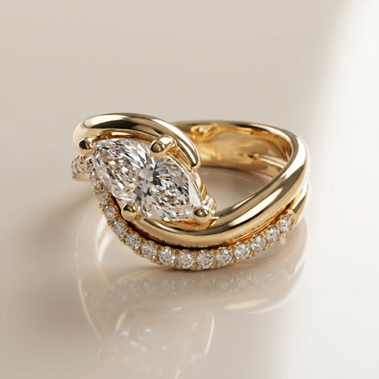 1.0 CT Round Solitaire Moissanite Diamond Bridal Ring Set