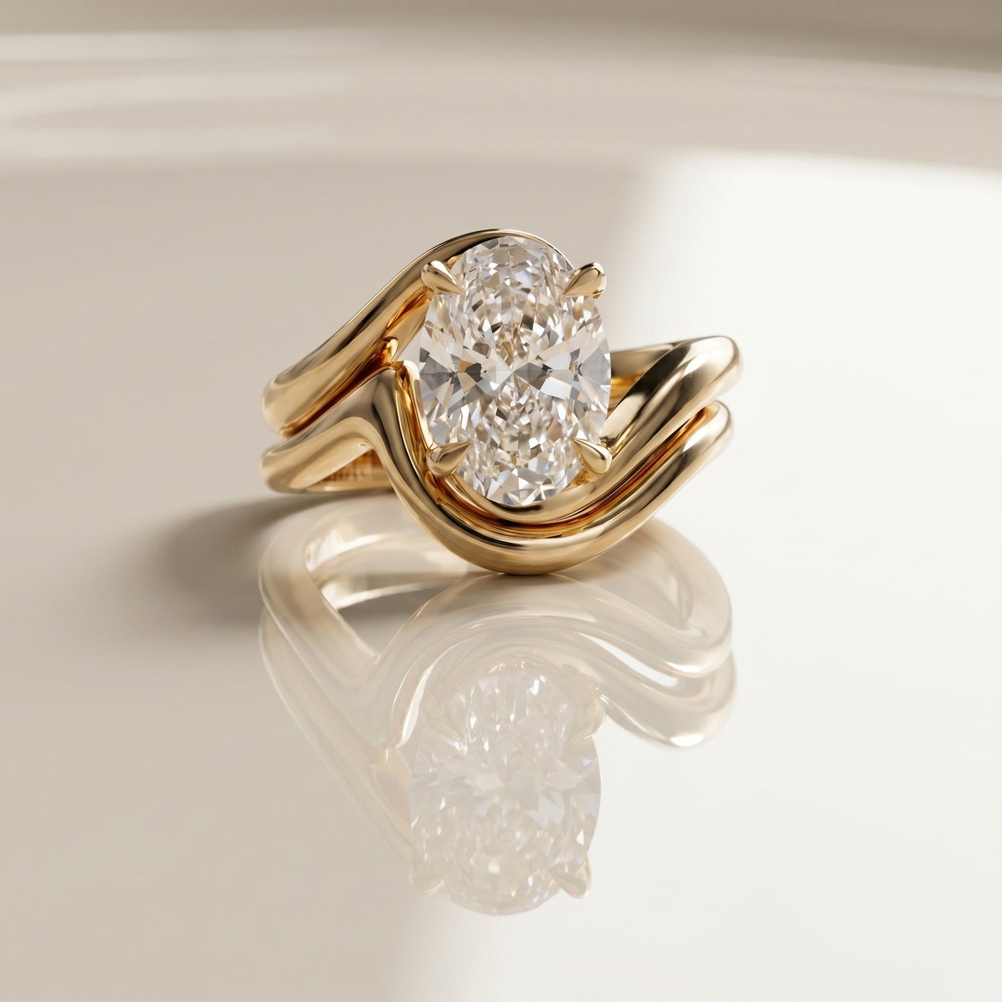 1.0 CT Round Solitaire Moissanite Diamond Bridal Ring Set